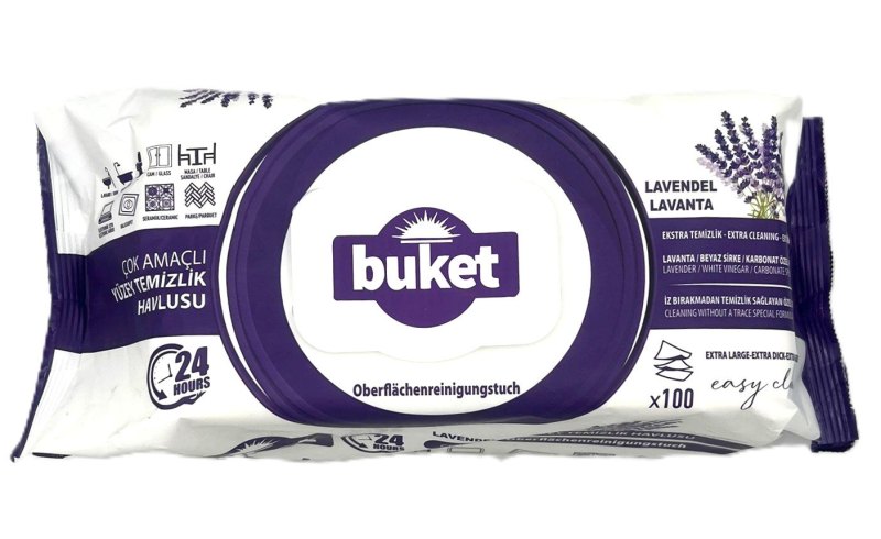 BUKET LINGETTE NETTOYANTE LAVANDE 12X100PC