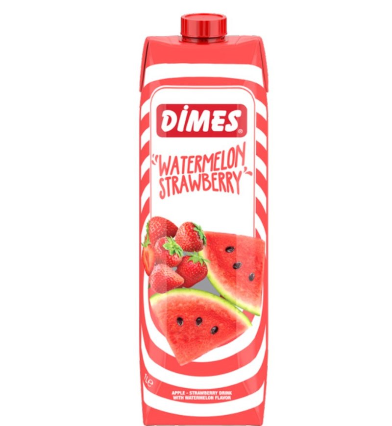 DIMES 12X1LTR JUS PASTEQUE & FRAISE